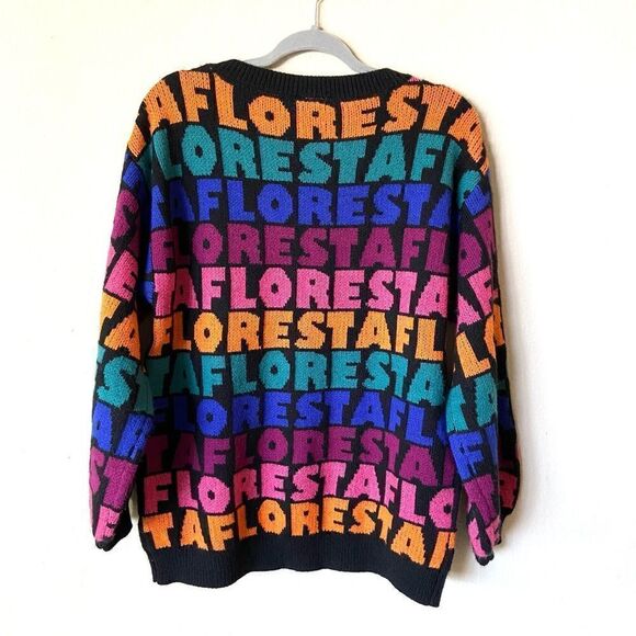 Farm Rio Rainbow Floresta Tricot Multicolor Dress Sweater Crew Scoop Size XS - Picture 10 of 14